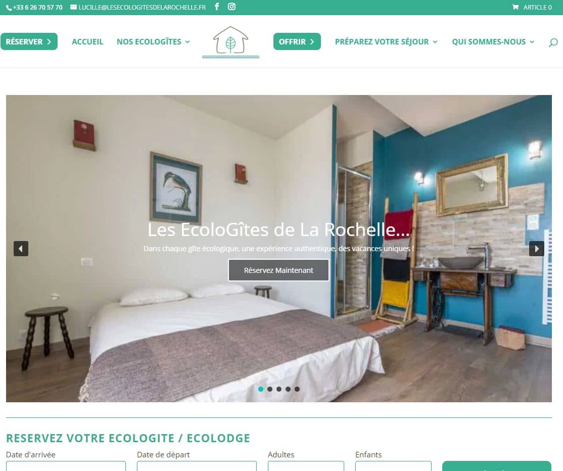 Les EcoloGites de la Rochelle - Site Internet Site Ecolodge à la Rochelle